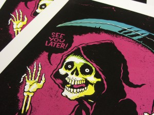 Detail of the Polite But Still Grim Reaper art print by Michael Hacker
